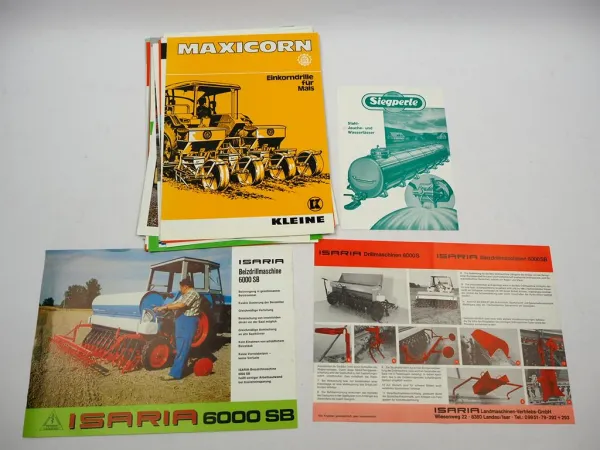 20x Original Prospekt Landtechnik 1970/80er Jahre z.B. Isaria Rabewerk Stegsted