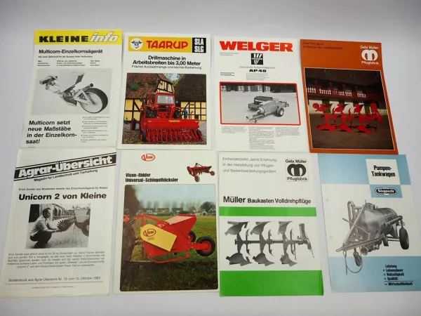 20x Original Prospekt Landtechnik 1970/80er Jahre z.B. Isaria Siegperle Vicon