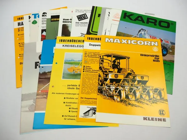 20x Original Prospekt Landtechnik 1970/80er Jahre z.B. Karo Tecnoma Kleine