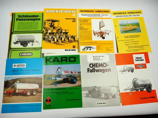 20x Original Prospekt Landtechnik 1970/80er Jahre z.B. Karo Tecnoma Kleine