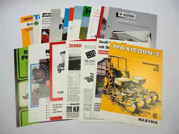 20x Original Prospekt Landtechnik 1970/80er Jahre z.B. Kleine GTS Wühlmaus