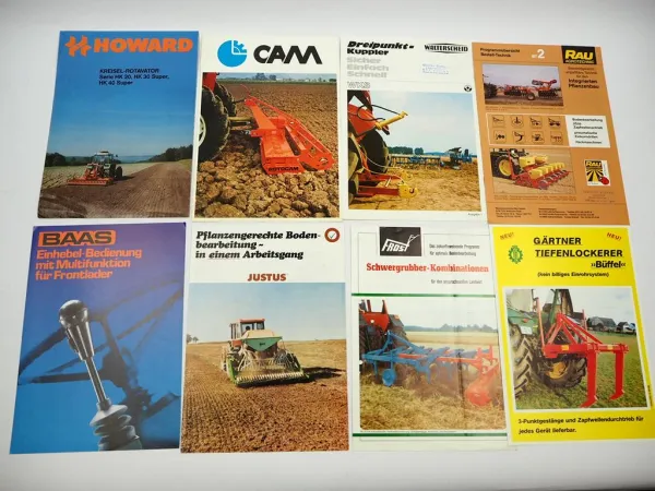 20x Original Prospekt Landtechnik 1970/80er Jahre z.B. Lely Howard Krone