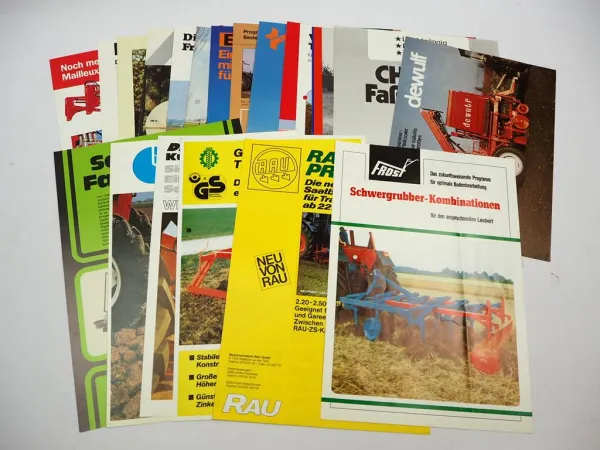 20x Original Prospekt Landtechnik 1970/80er Jahre z.B. Lely Rau Frost Chemo