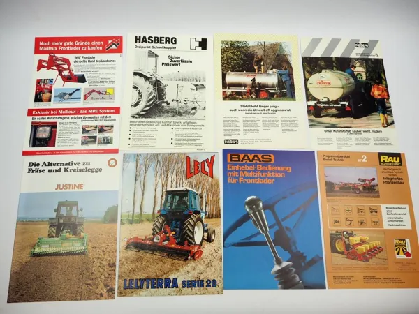 20x Original Prospekt Landtechnik 1970/80er Jahre z.B. Lely Rau Frost Chemo
