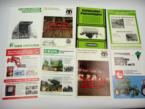20x Original Prospekt Landtechnik 1970/80er Jahre z.B. Lely Thyregod Fanal