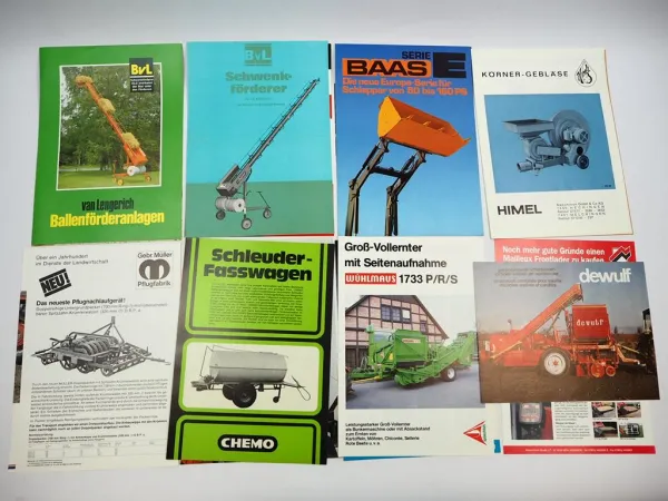 20x Original Prospekt Landtechnik 1970/80er Jahre z.B. Mailleux Infoagrar Baas