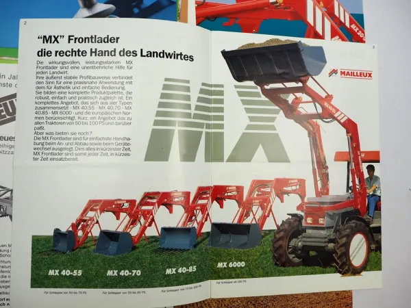 20x Original Prospekt Landtechnik 1970/80er Jahre z.B. Mailleux Infoagrar Baas