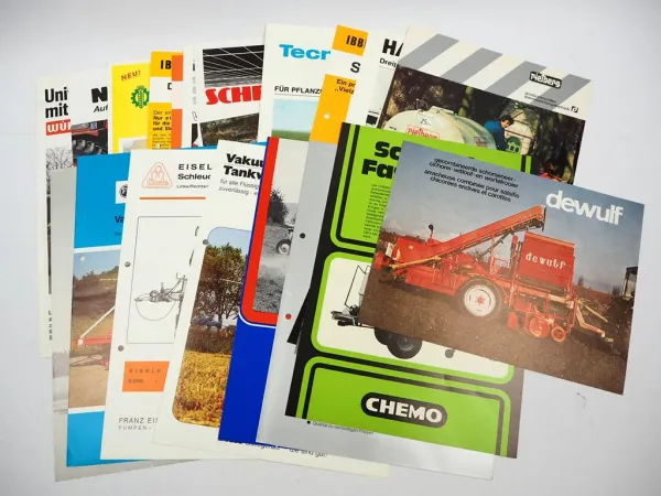 20x Original Prospekt Landtechnik 1970/80er Jahre z.B. Nordsten Siegperle Chemo