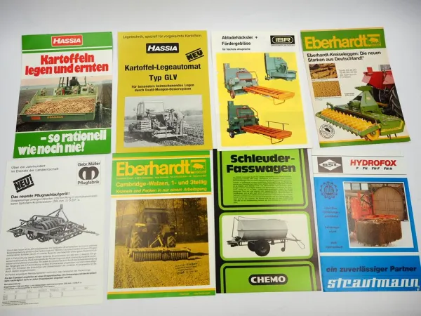 20x Original Prospekt Landtechnik 1970/80er Jahre z.B. Rau Gramme Isaria Lely