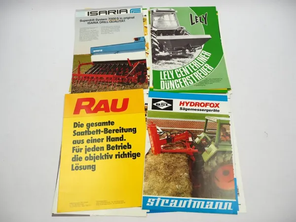20x Original Prospekt Landtechnik 1970/80er Jahre z.B. Rau Gramme Isaria Lely