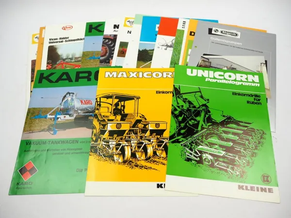 20x Original Prospekt Landtechnik 1970/80er Jahre z.B. Siegperle Nordsten Hassia