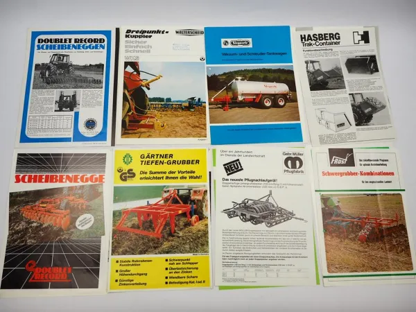 20x Original Prospekt Landtechnik 1970/80er Jahre z.B. Siegperle Rau Howard