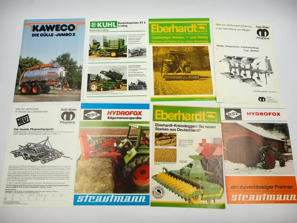 20x Original Prospekt Landtechnik 1970/80er Jahre z.B. Strautmann Gruse Isaria