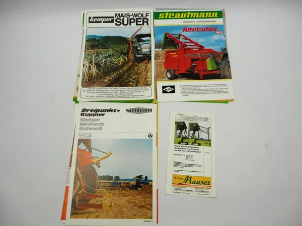 20x Original Prospekt Landtechnik 1970/80er Jahre z.B. Strautmann Kaweko Hassia
