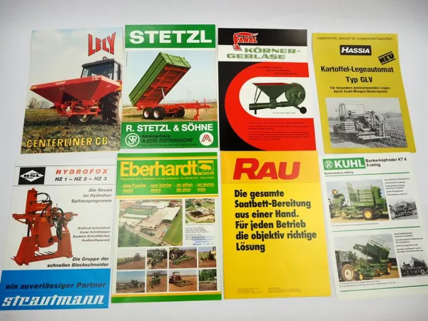 20x Original Prospekt Landtechnik 1970/80er Jahre z.B. Strautmann Stetzl Lely