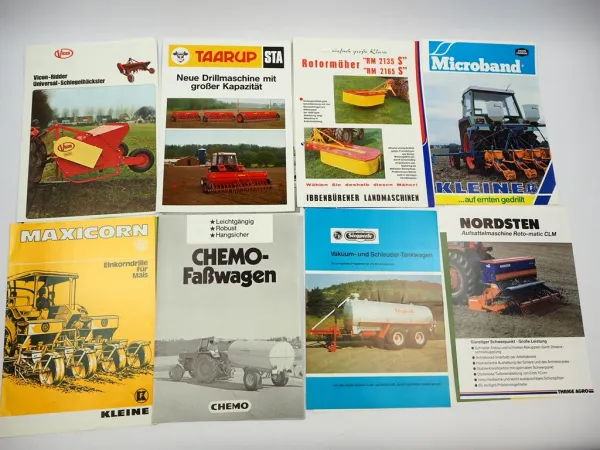 20x Original Prospekt Landtechnik 1970/80er Jahre z.B. Taarup Karo Vicon