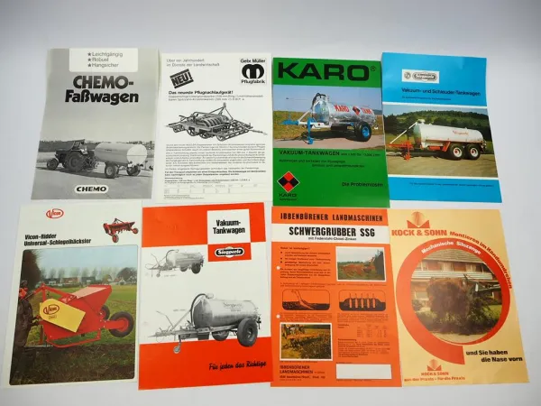 20x Original Prospekt Landtechnik 1970/80er Jahre z.B. Tecnoma Vicon Siegperle