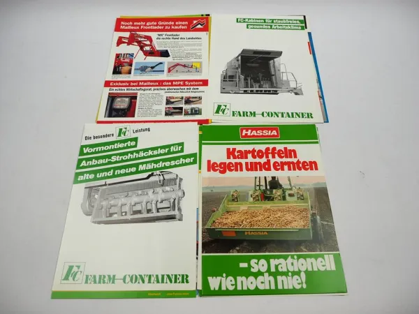 20x Original Prospekt Landtechnik 1970/80er Jahre z.B. Thyregod Rau Hassia PZ