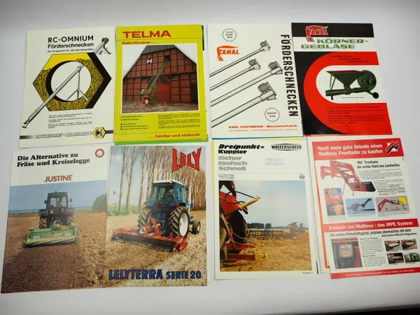 20x Original Prospekt Landtechnik 1970/80er Jahre z.B. Wühlmaus Lely Tornado