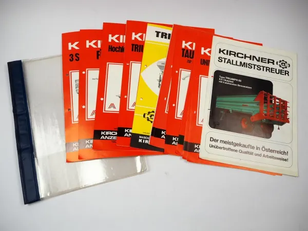 21x Original Prospekt Kirchner Anzenhof Landtechnik ca. 1970/80er Jahre