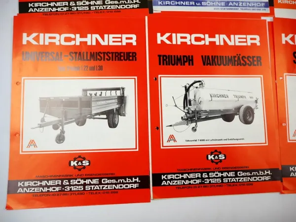 21x Original Prospekt Kirchner Anzenhof Landtechnik ca. 1970/80er Jahre