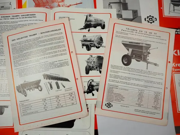 21x Original Prospekt Kirchner Anzenhof Landtechnik ca. 1970/80er Jahre