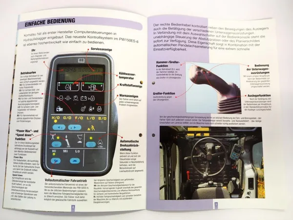 22x Prospekt Komatsu PW PC Mobilbagger Raupenbagger 1990/2000er Jahre