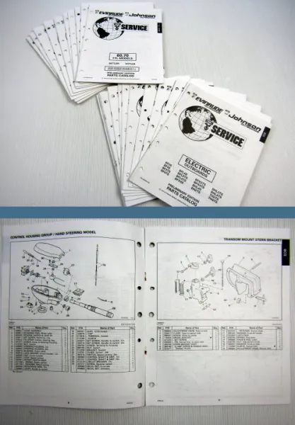 23x OMC Evinrude Johnson electrical, 3 - 300 ENGINE Parts Books 1993