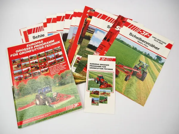 23x Original Prospekt in Mappe JF Landtechnik Mähwerke Häcksler 1990er J.