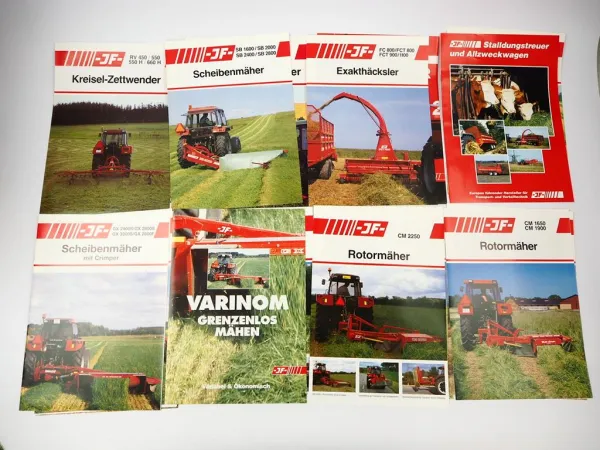 23x Original Prospekt in Mappe JF Landtechnik Mähwerke Häcksler 1990er J.
