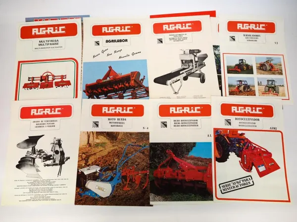 24x Original Prospekt Agric Maquinaria Agricola Landtechnik 1970/80er Jahre