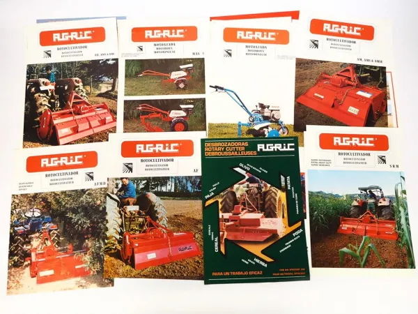 24x Original Prospekt Agric Maquinaria Agricola Landtechnik 1970/80er Jahre