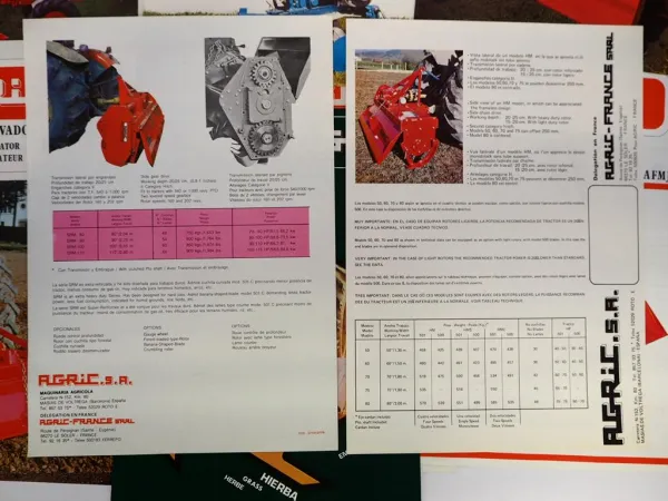 24x Original Prospekt Agric Maquinaria Agricola Landtechnik 1970/80er Jahre