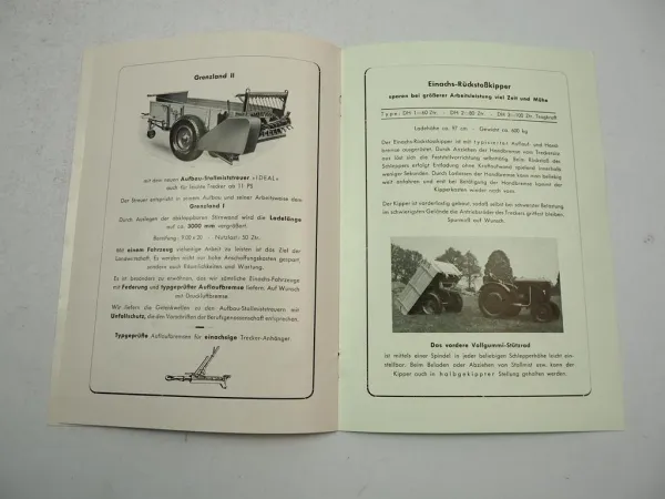 25 J. Grenzland Schlepper Anhänger Prospekt Decker & Haarmann Vreden b. Münster