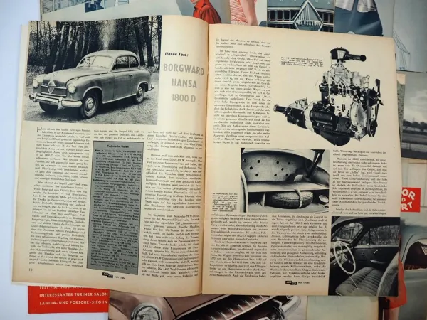 26x Zeitschrift Auto Motor und Sport Jahrgang 1954 für PKW und Motorrad