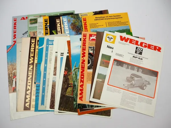 27x Orig. Prospekt Landtechnik Amazone Kemper Taarup Dieci 1970er bis 2000er J.