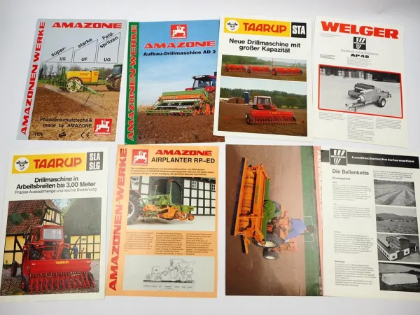 27x Orig. Prospekt Landtechnik Amazone Kemper Taarup Dieci 1970er bis 2000er J.