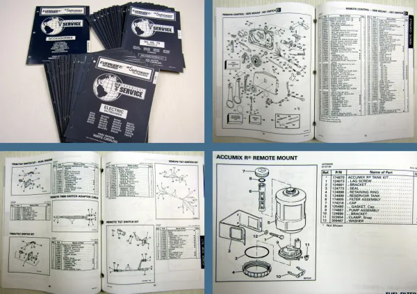 28x OMC Evinrude Johnson electrical, 2 - 250 ENGINE Parts Books 1996