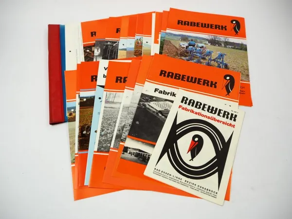 29x Original Prospekt Rabewerk Landtechnik Eggen Pflüge Grubber 1970er Jahre