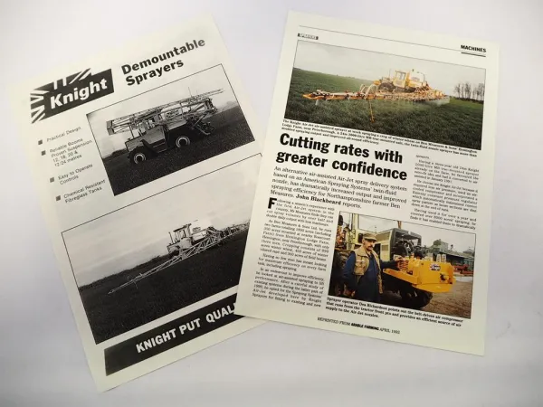 2x Brochure Knight Mounted Sprayers for MB trac 1992