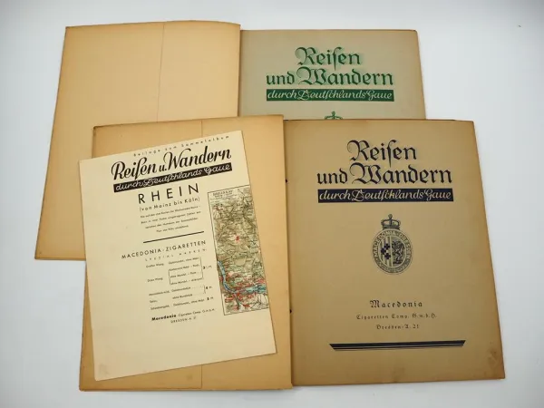 2x Macedonia Dresden Sammelalbum Zigarettenbilder Reisen und Wandern 1930er J.