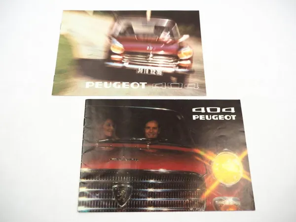 2x Orig. Prospekt Peugeot 404 Limousine GT Break Familiale Commerciale 1970/73