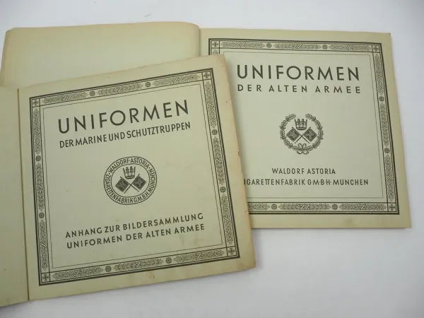 2x Orig. Sammelbilder Album Waldorf Astoria komplett Uniformen Alte Armee Marine