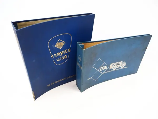 2x Original Leerordner IFA W50 für Ersatzteillisten und Servicemitteilungen DDR
