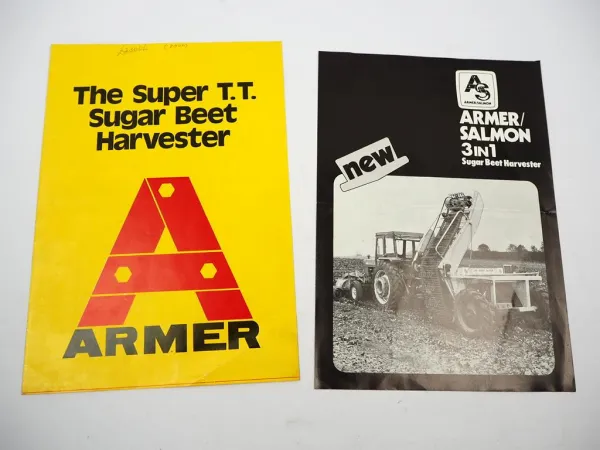 2x Original Prospekt Armer Salmon Sugar Beet Harvester Zuckerrübenernter 1975