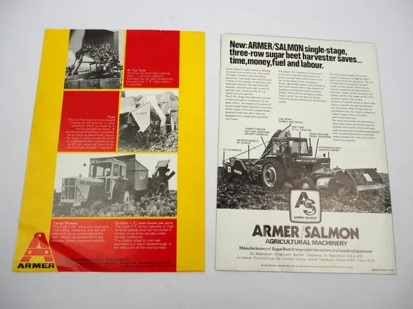 2x Original Prospekt Armer Salmon Sugar Beet Harvester Zuckerrübenernter 1975