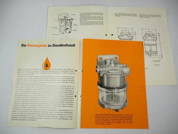 2x Original Prospekt Betriebsanleitung CAV Action Diesel Kraftstoffilter