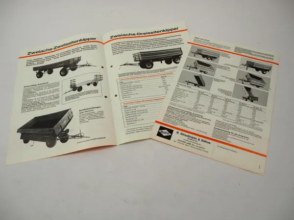 2x Original Prospekt BSL Strautmann Zweiachskipper für Schlepper Landtechnik