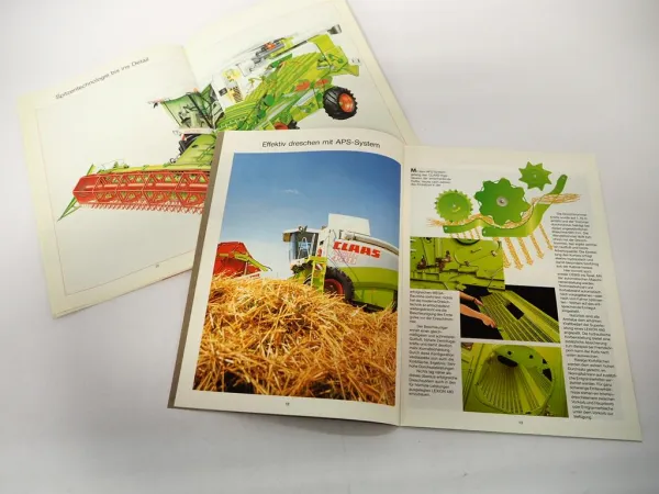 2x Original Prospekt Claas Lexion 405 - 460, 480 Mähdrescher ca. 1990er Jahre