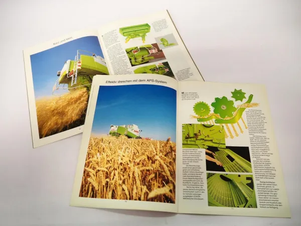 2x Original Prospekt Claas Lexion 405 - 460, 480 Mähdrescher ca. 1990er Jahre